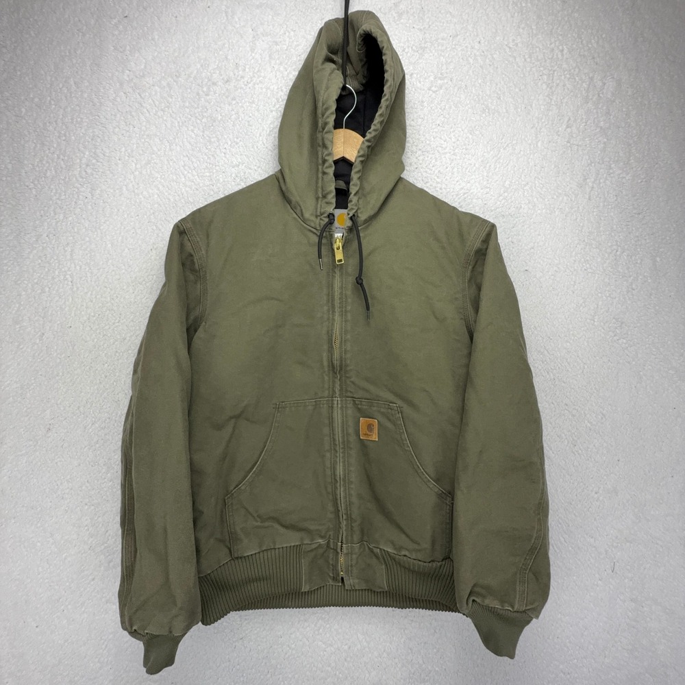 Carhartt Active Jacket Quilt Lined Mens Small J130 ARG Army Green